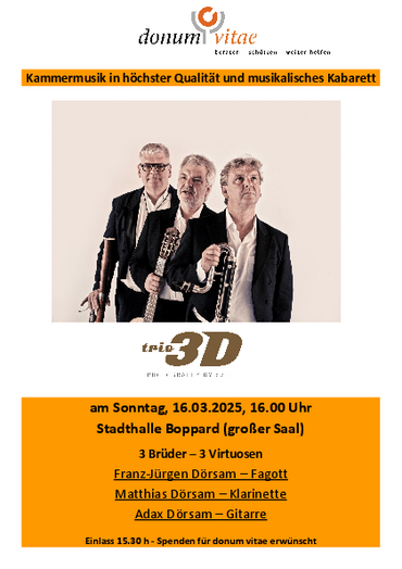 Musikalisches Kabarett in der Stadthalle am 16. März 2025 um 16:00 Uhr