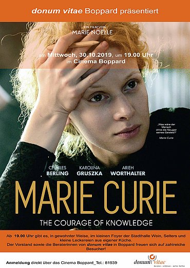 Einladung zum Kinofilm "Marie Curie" am 30. Oktober 2019