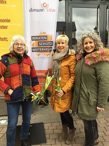 Infostand zum internationalen Weltfrauentag