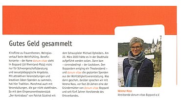  Corona -  Hilfe  -  Fonds   -  Anträge in der Beratungsstelle stellen -  Interview mit Verena Nass unter Verein und Vorstand